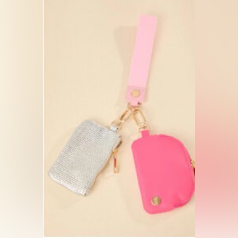 Altar’d State Pink and Silver Dual Pouch Wristlet - Picture 1 of 1